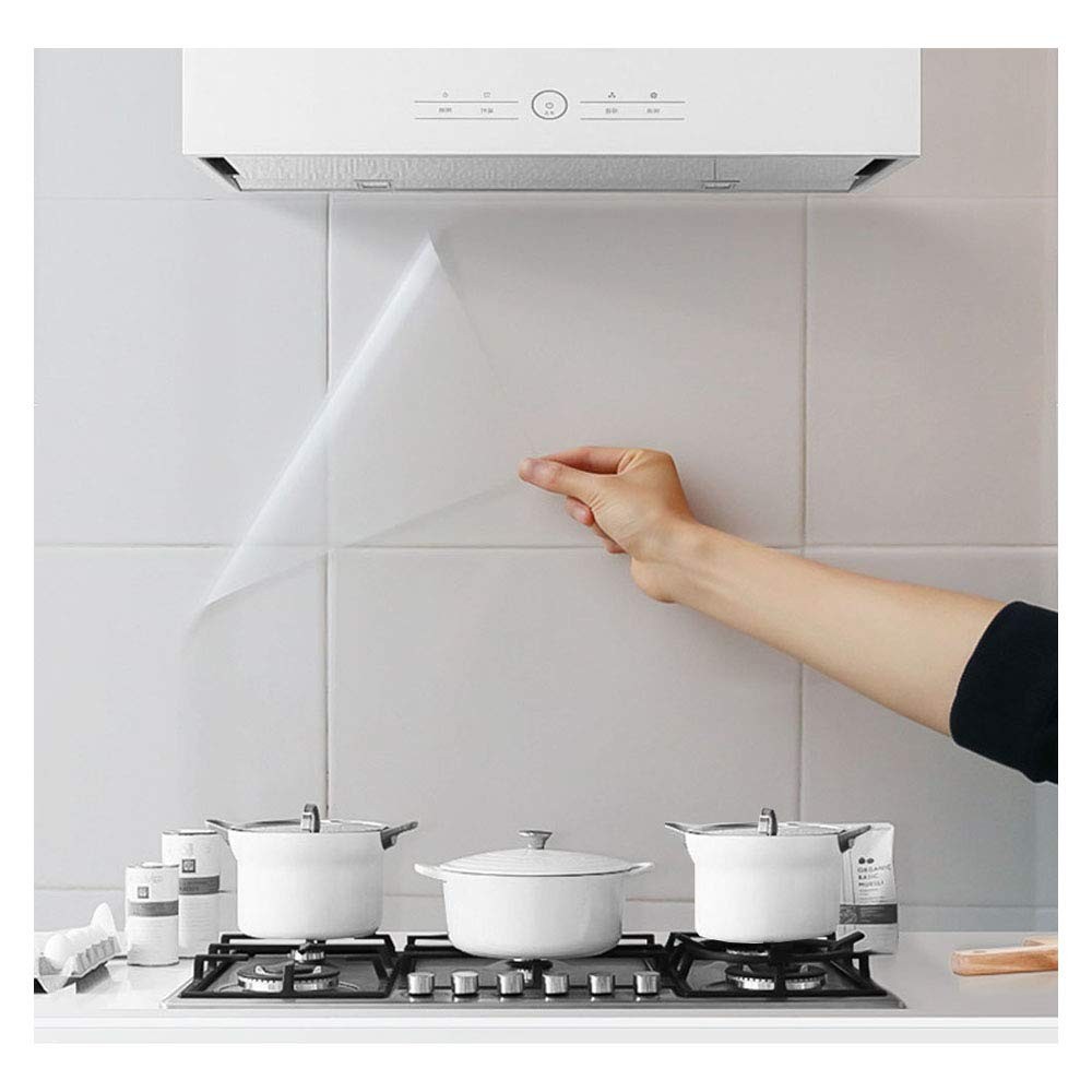 4Pcs Clear Oil Proof Wall Stickers Wallpaper Kitchen Backsplash Wall Protecto…