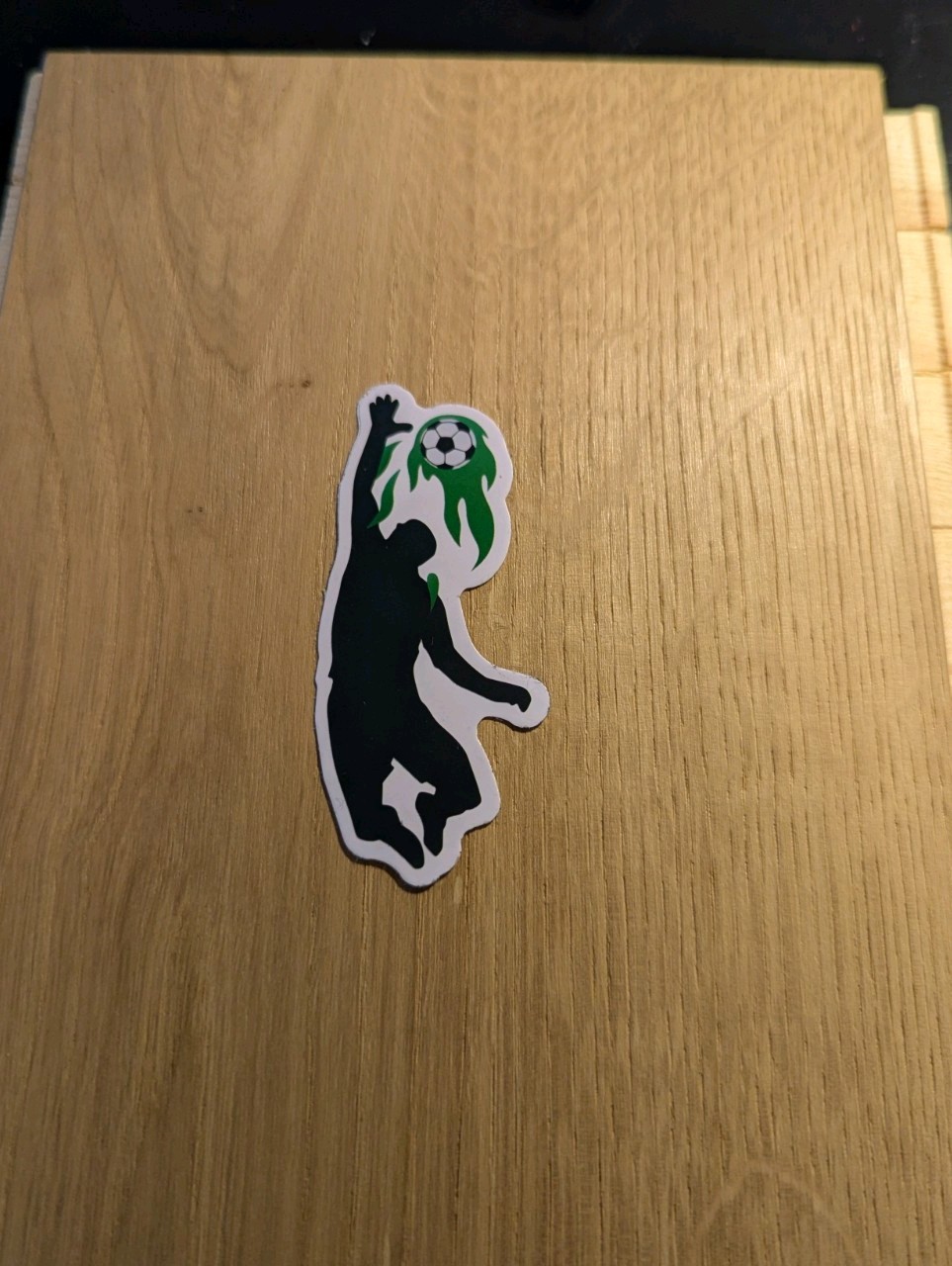 Soccer Player Silhouette Sticker Black White Green Sports