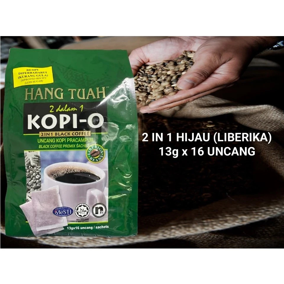 2 pack coffee hang tuah 2in1 (13gx16sachets)