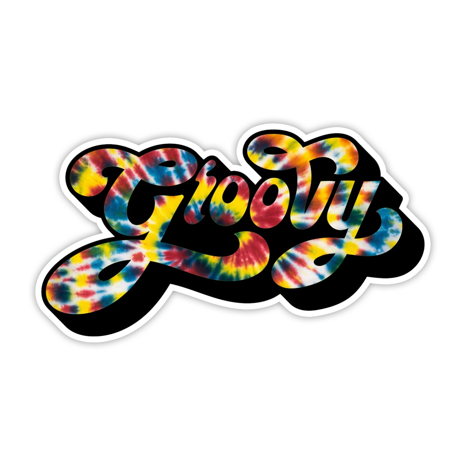70's Groovy Sticker Tie Dye Hippie Decal for Cup Retro Hippy Waterproof