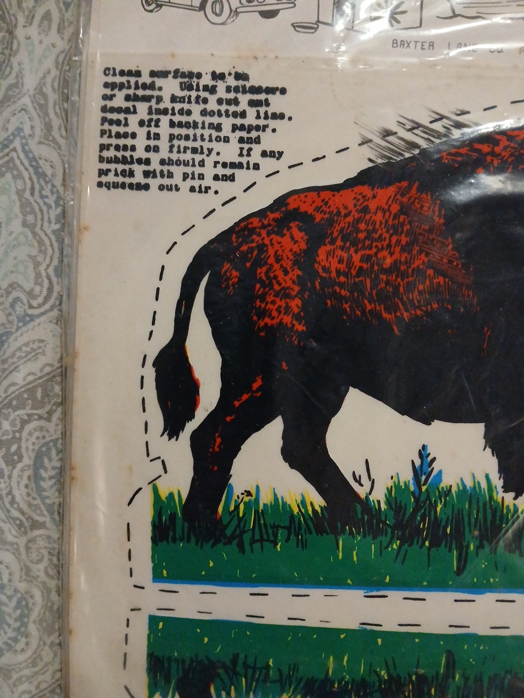 Vintage Dyer Specialty Co. Sport-Stik Hunting Deer/Buffalo Decal NOS 1960s Rare
