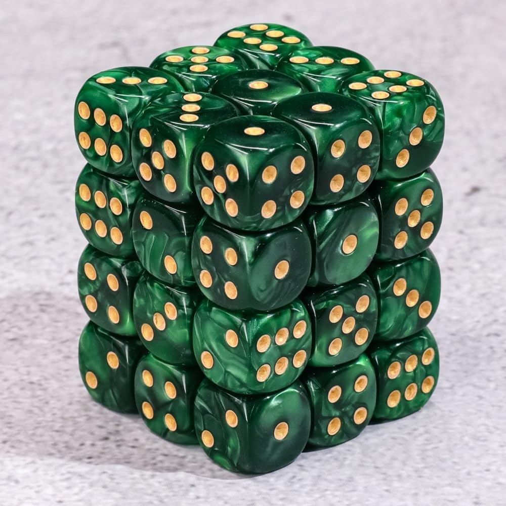 36 of Pack 12MM 6 Sided MINI Dice Set,Pearl Pattern Game Dice Set, 6 Sided St…
