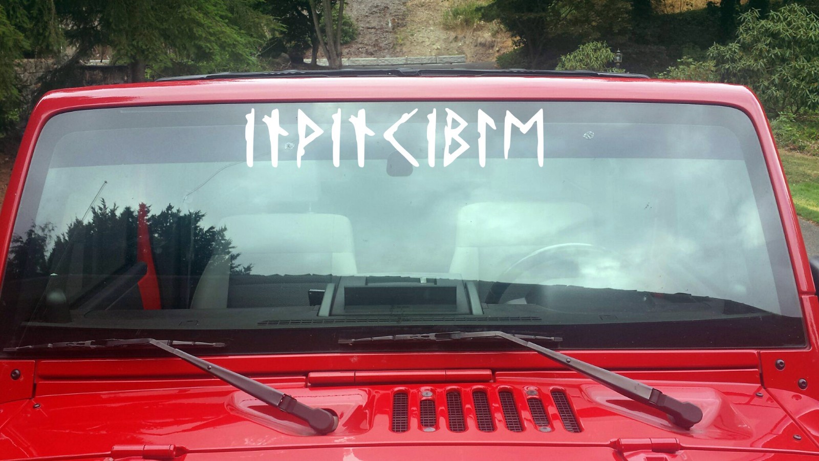 Invincible in Viking Runes Vinyl Decal Norse Warrior Elder Futhark Sticker V3