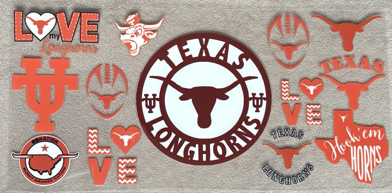 TEXAS College University Transfer Stickers DIY Cup Wrap Longhorns