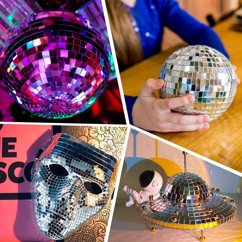 2250 PCS Disco Ball Tiles, 10 X 10 MM Self-Adhesive Disco Ball Stickers, Mosaic