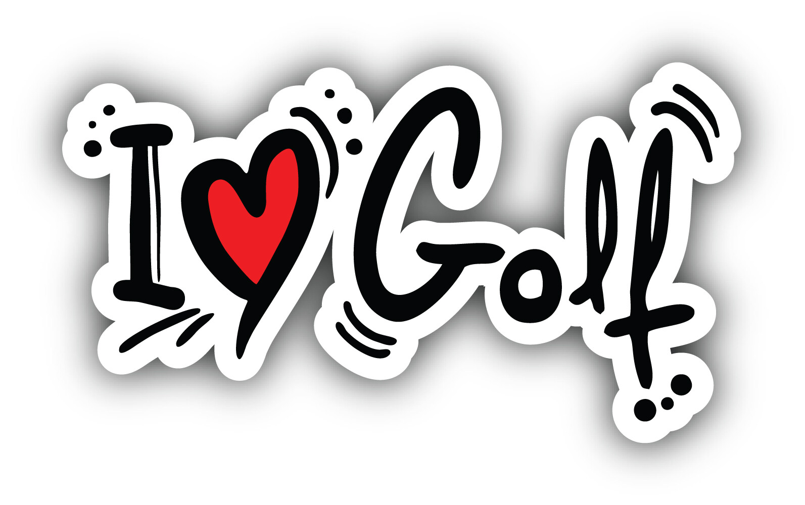 I Love Golf Slogan Vinyl Sticker Car Bumper Decal