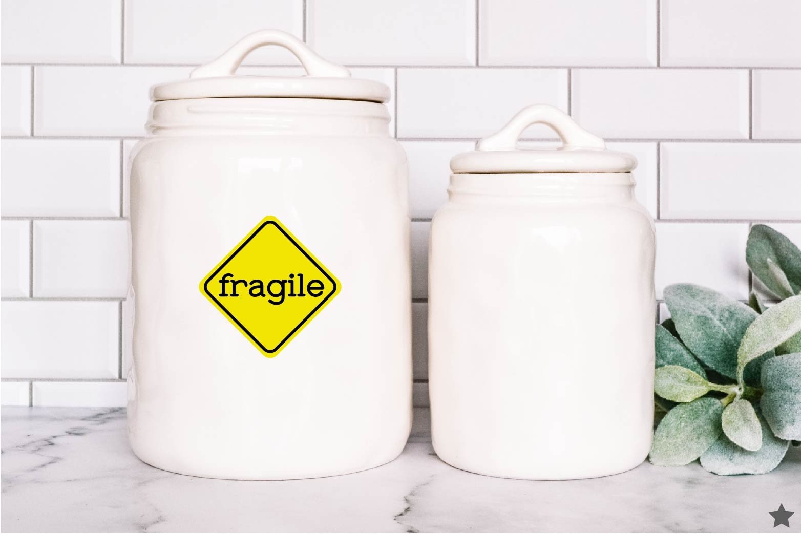 Fragile Decal Sticker Caution Yellow Careful Handle with Care Sensitive Person