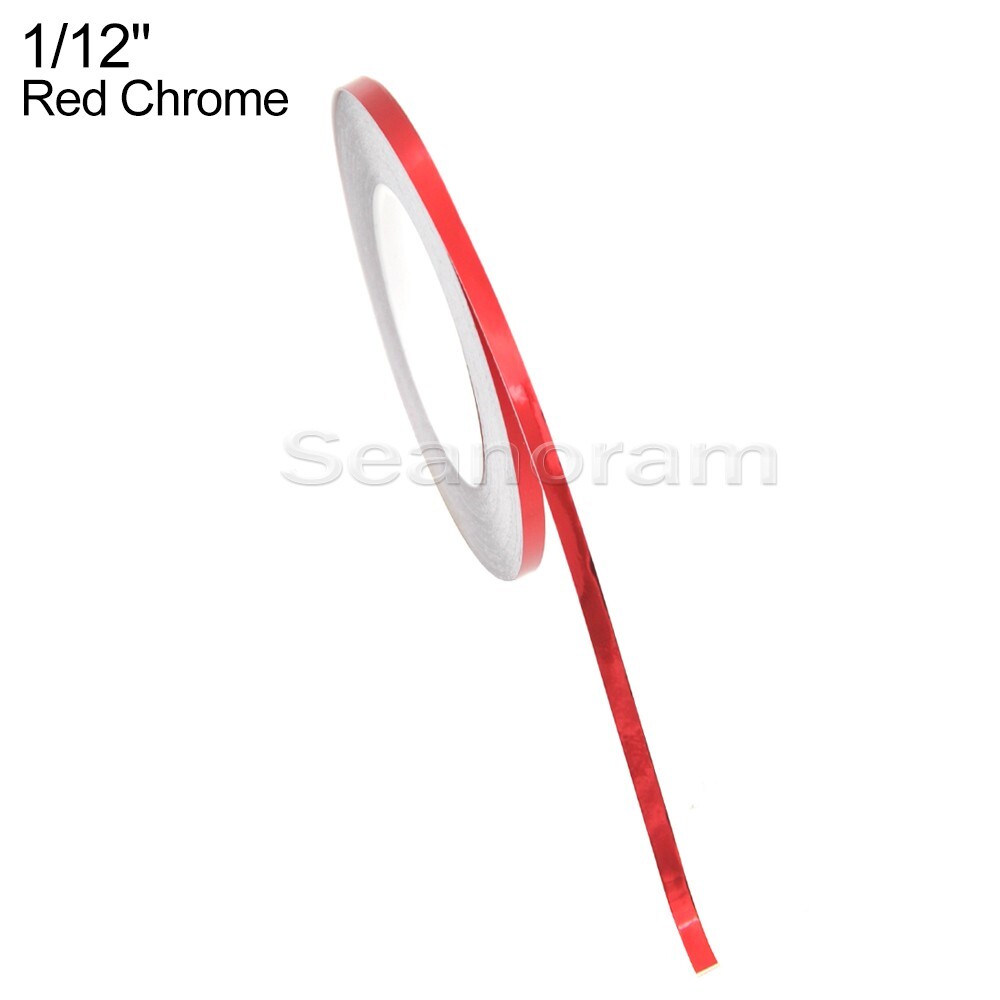 1/12" 2mm Red Chrome DIY Home Shop Pinstriping Pin Stripe Decal Vinyl Sticker