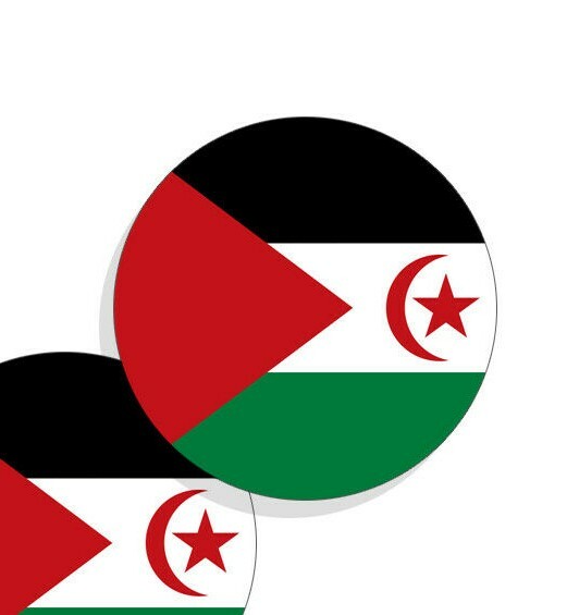 Sahrawi Arab Democratic Republic Flag Stickers Flag Decals Vinyl Round Set of 4