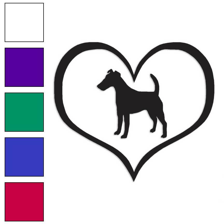 Heart Smooth Fox Terrier Dog, Vinyl Decal Sticker, Multiple Colors & Sizes #1519