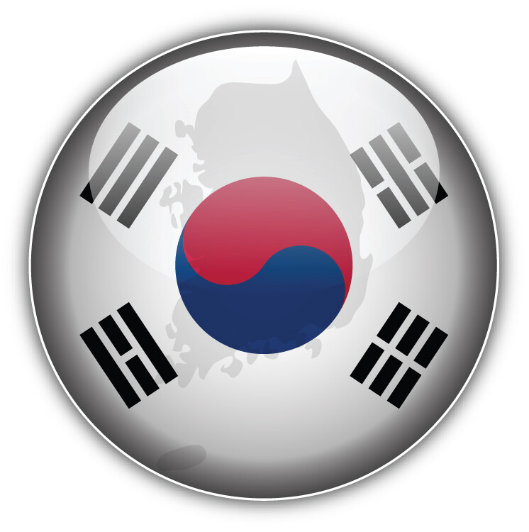 South Korea Glossy Map Flag Car Bumper Sticker Decal