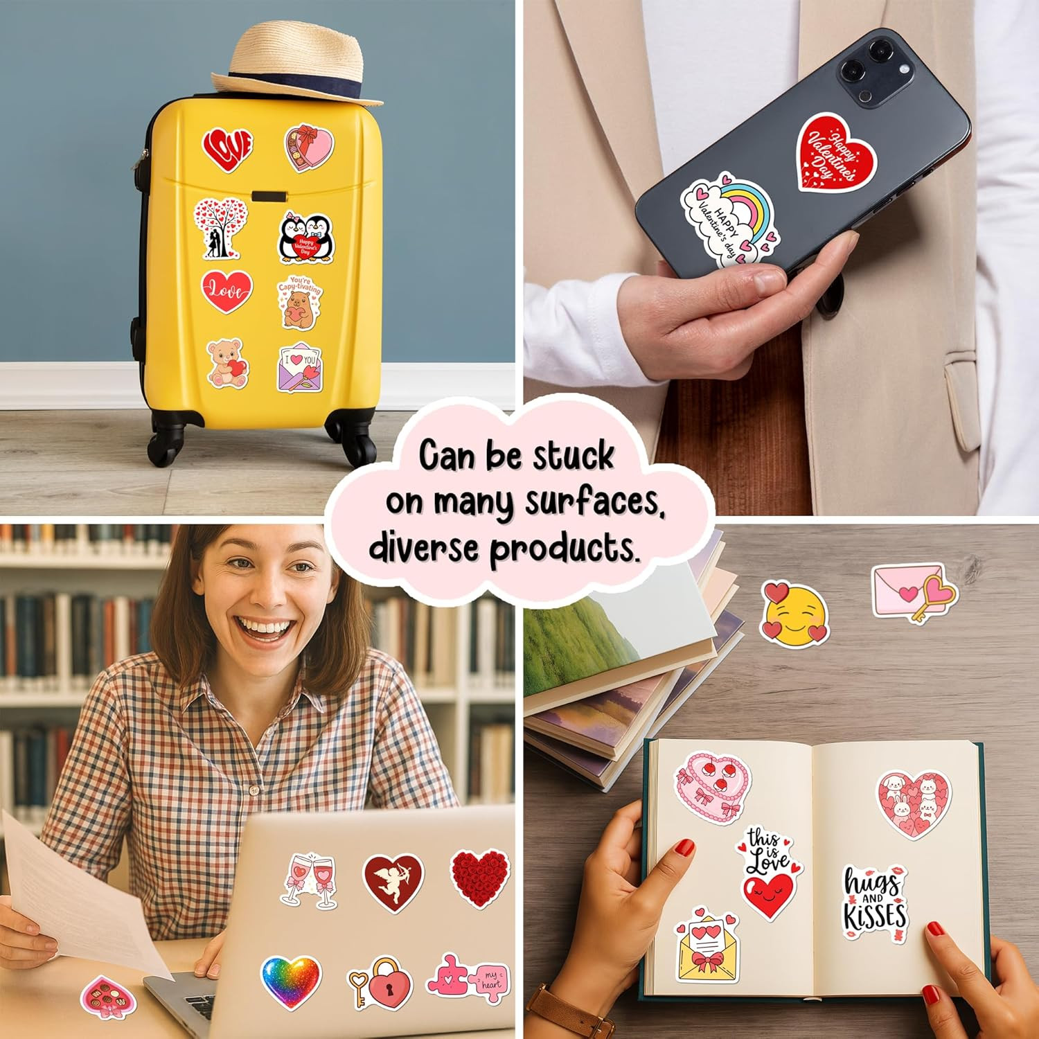 BEATRI Love Stickers 50Pcs Waterproof Vinyl Valentine's Day Gifts Decor & Party