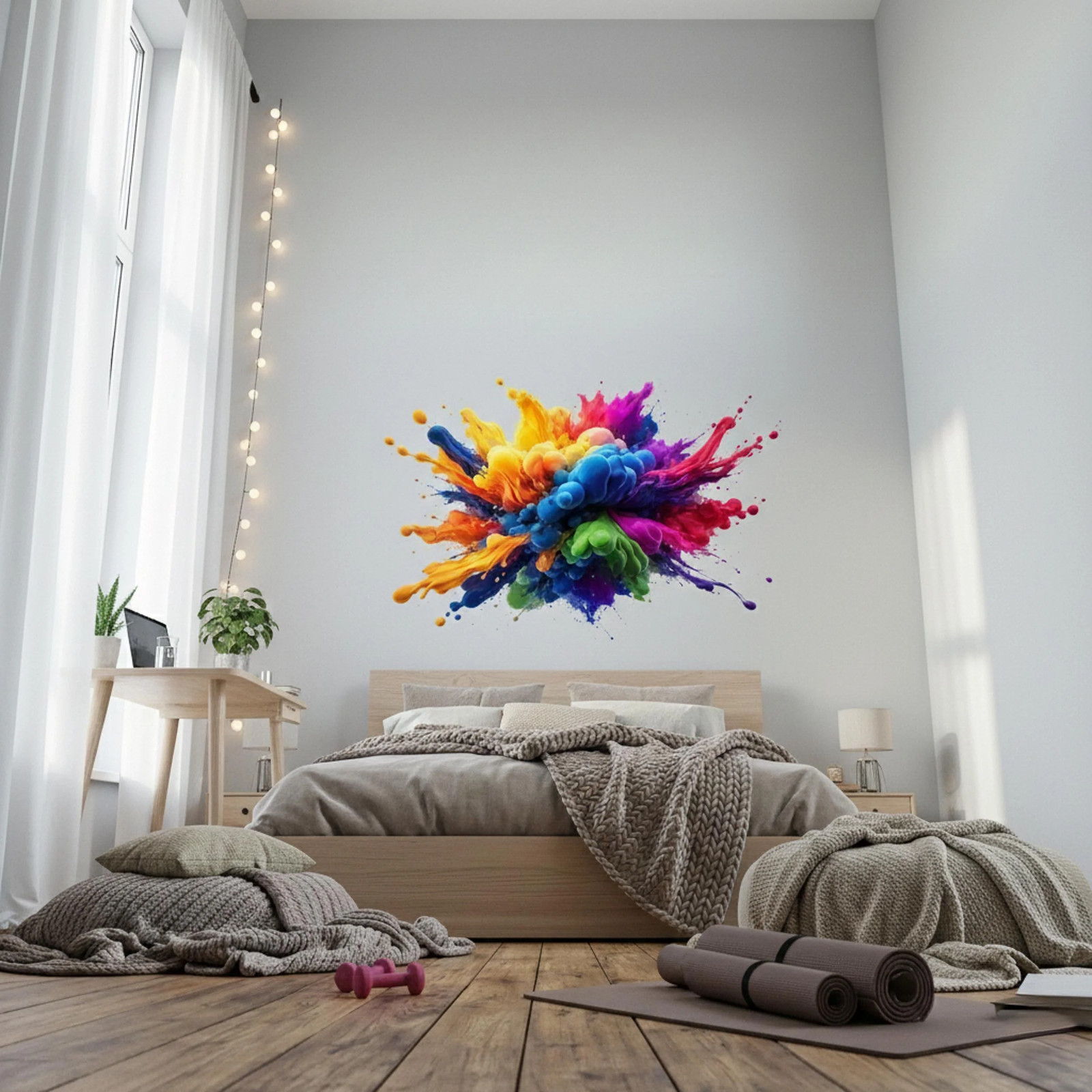 3D Paint Explosion Decal | Rainbow Splash Wall Art