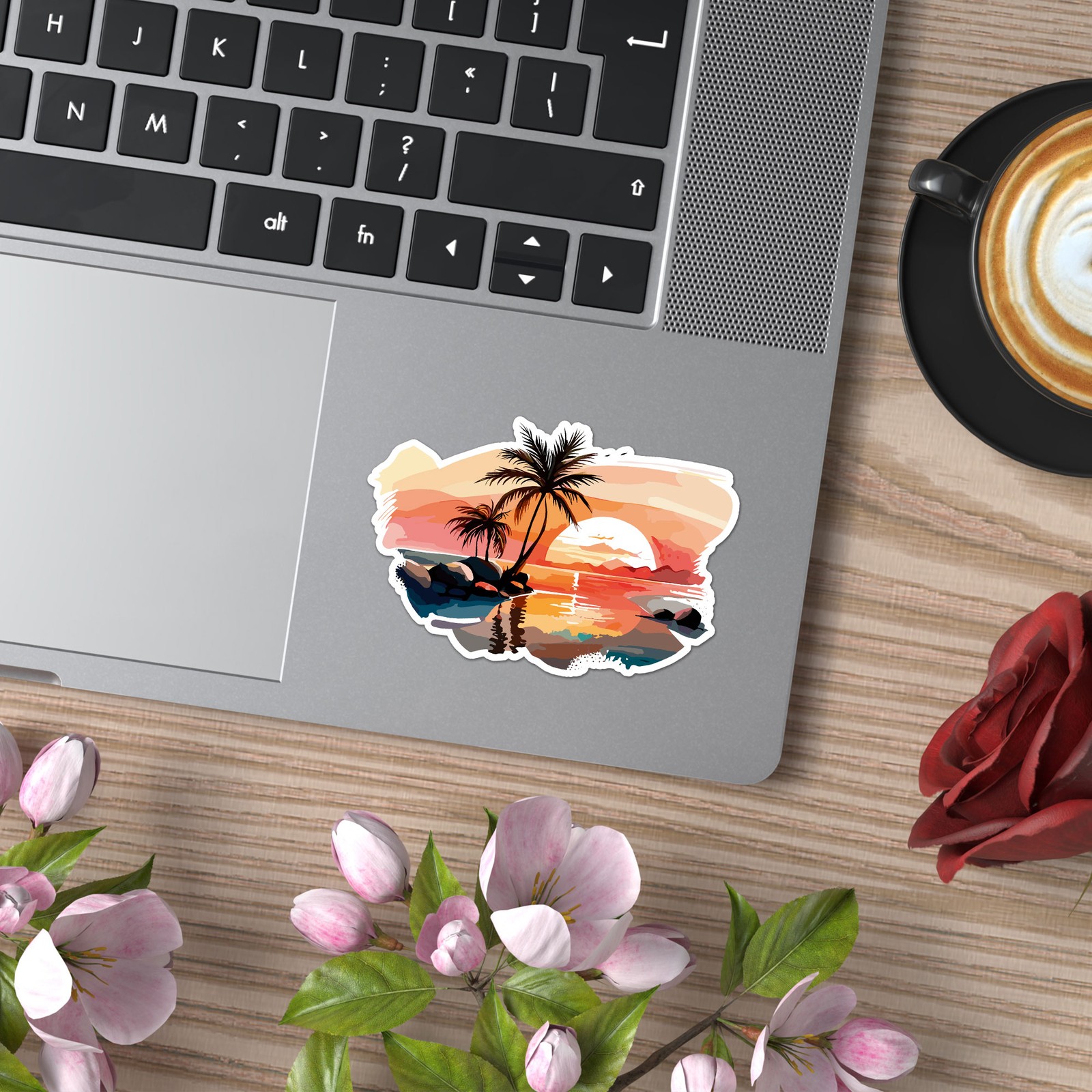 Palm Trees Sunset – Vinyl Decal Sticker – Car Window Laptop – ebn9800