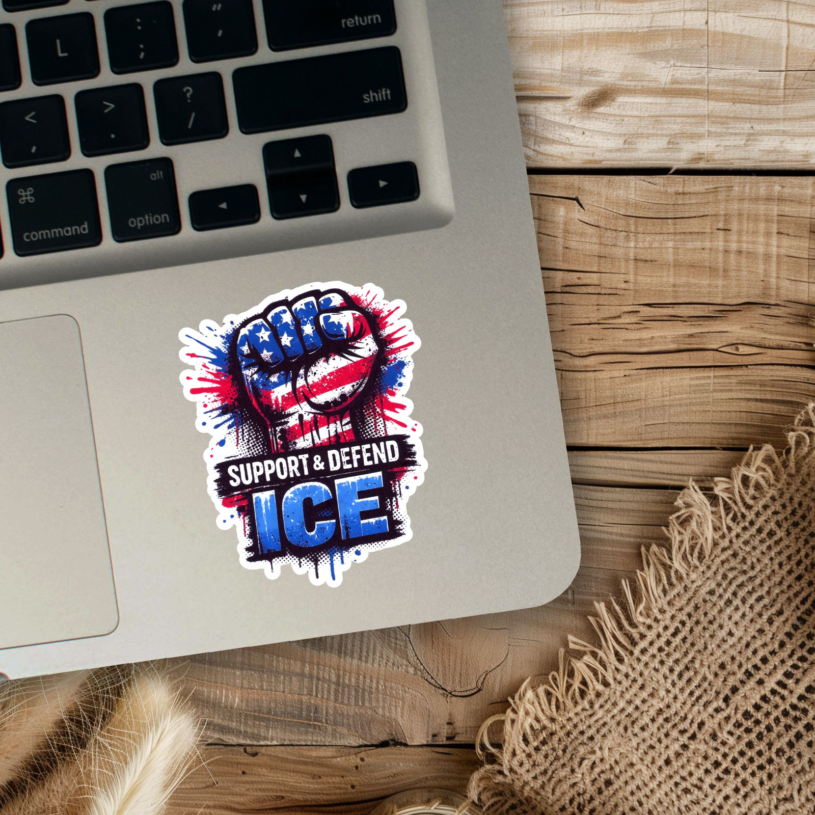 Support & Defend Ice USA AMERICA Fist Sticker