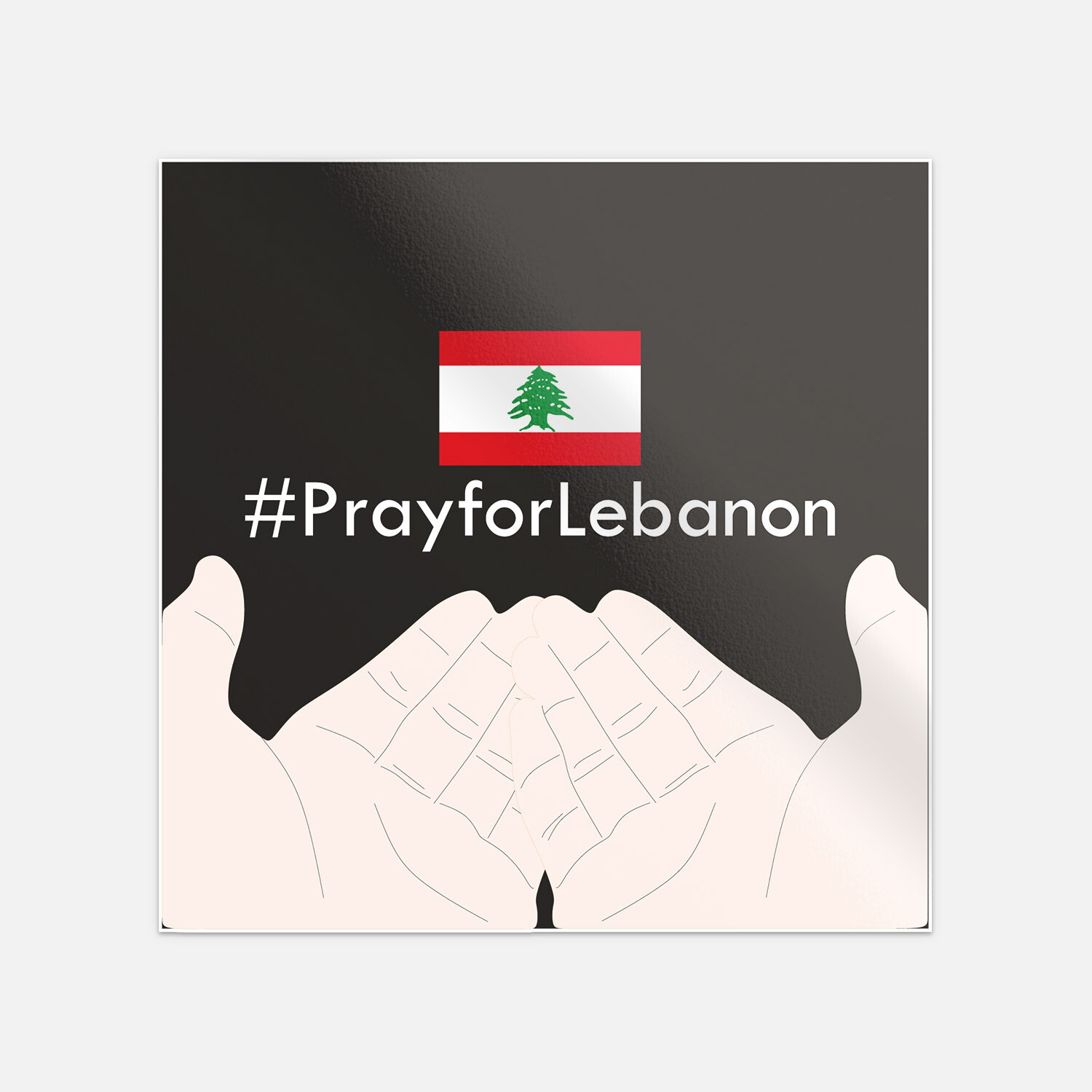 Pray For Lebanon Hands Vinyl Sticker Decal