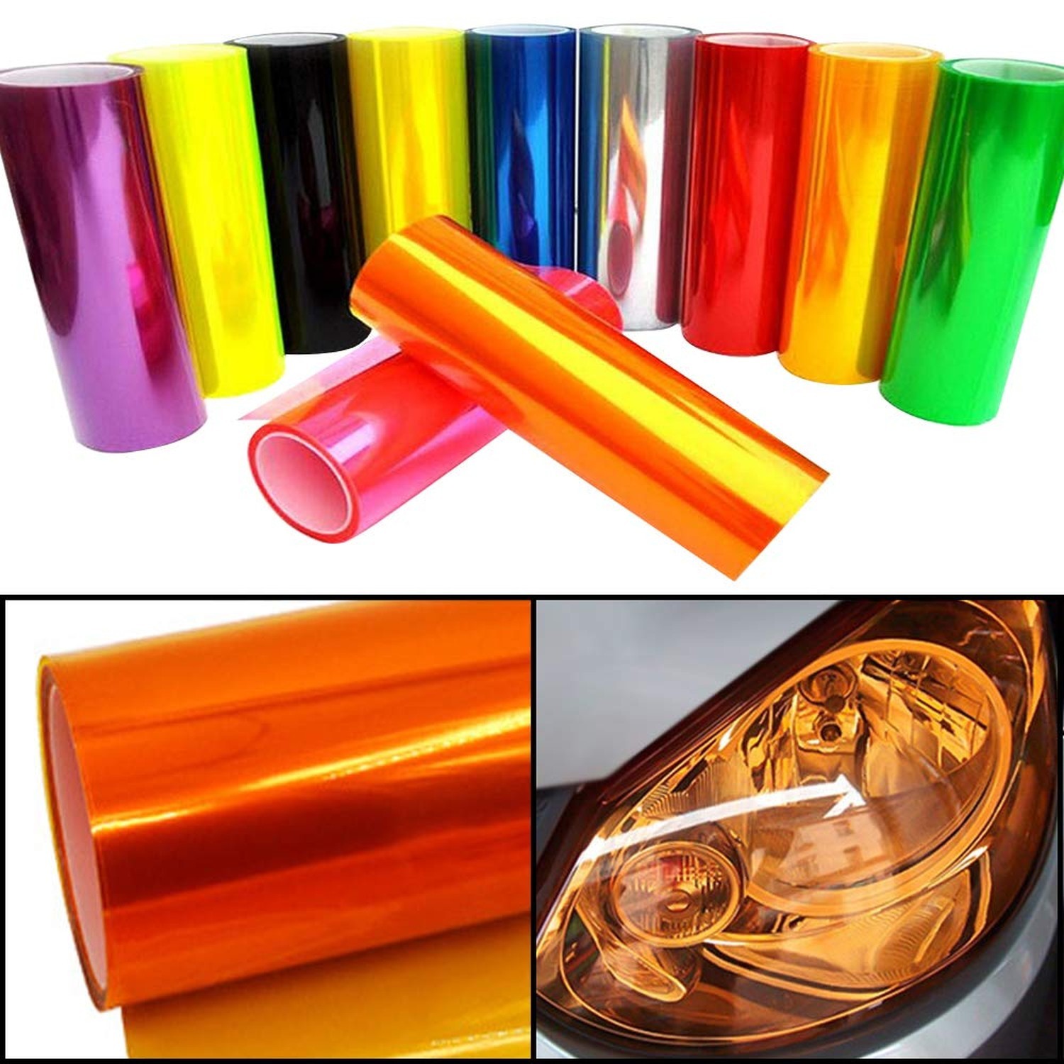 12 by 48 Inches Self Adhesive Headlight, Tail Lights, Fog Lights Tint Vinyl W…