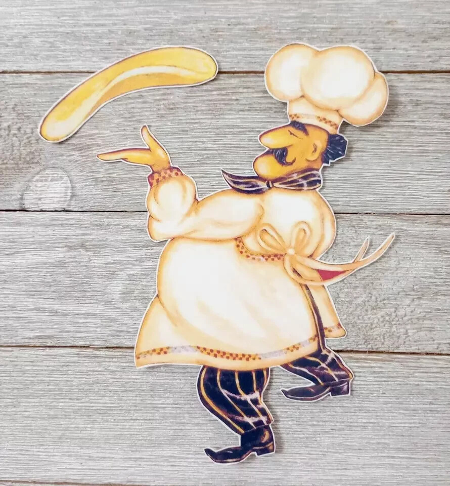 kitchen italian chef wall safe sticker dough 10 inch 2pc