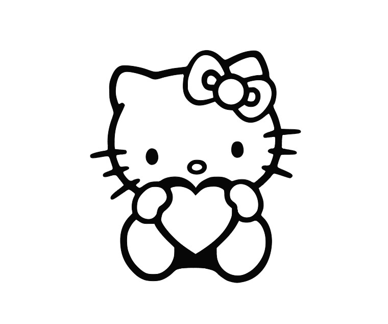 Hello Kitty Heart Vinyl Decal Sticker -Multiple Colors & Sizes- FREE SHIPPING