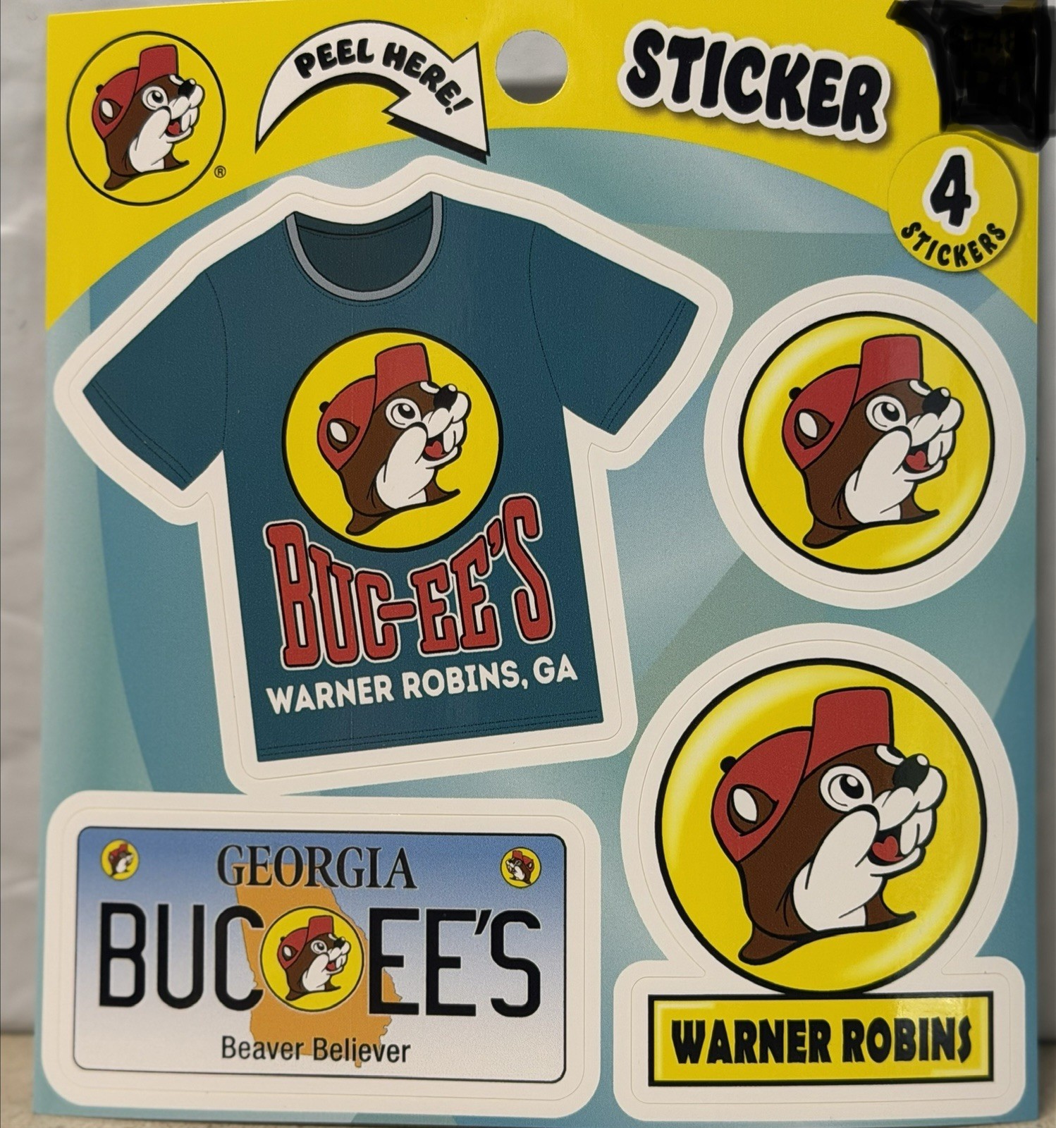 Buc-ee's Warner Robins Georgia Location Sticker Set with license plate logo