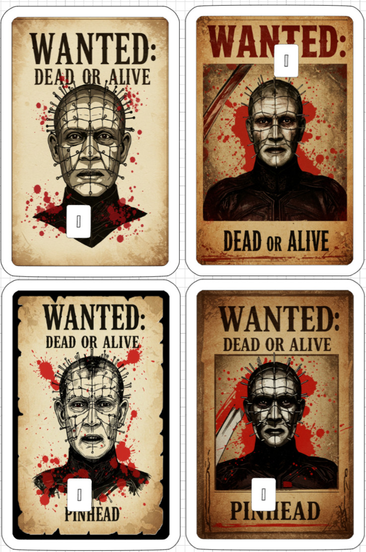 Wanted Poster Pinhead Credit Debit ATM Card Skin Sticker Halloween Horror Hell