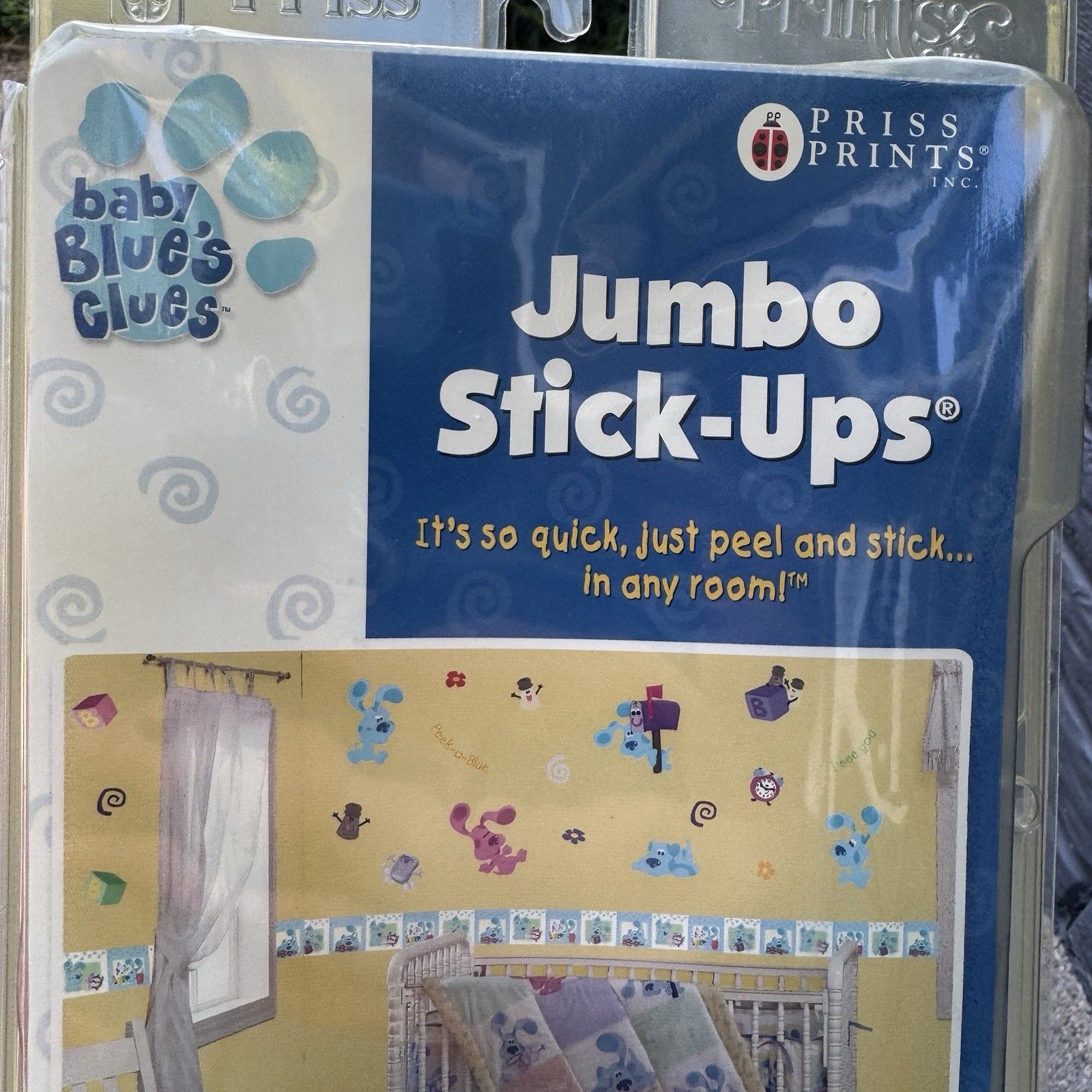 Blues Clues Jumbo Wall Art Stick Ups Nickelodeon Y2K (25 pc) Cartoon Decals NIP