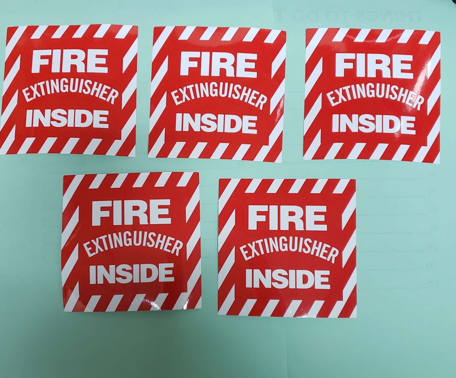 🔥🧯🧯5 pcs FIRE EXTINGUISHER SIGN INSIDE 4×4 SELF ADHESIVE VINYL🔥🧯🧯