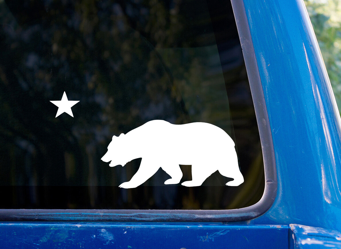 California Flag vinyl sticker decal car window Grizzly Bear Star