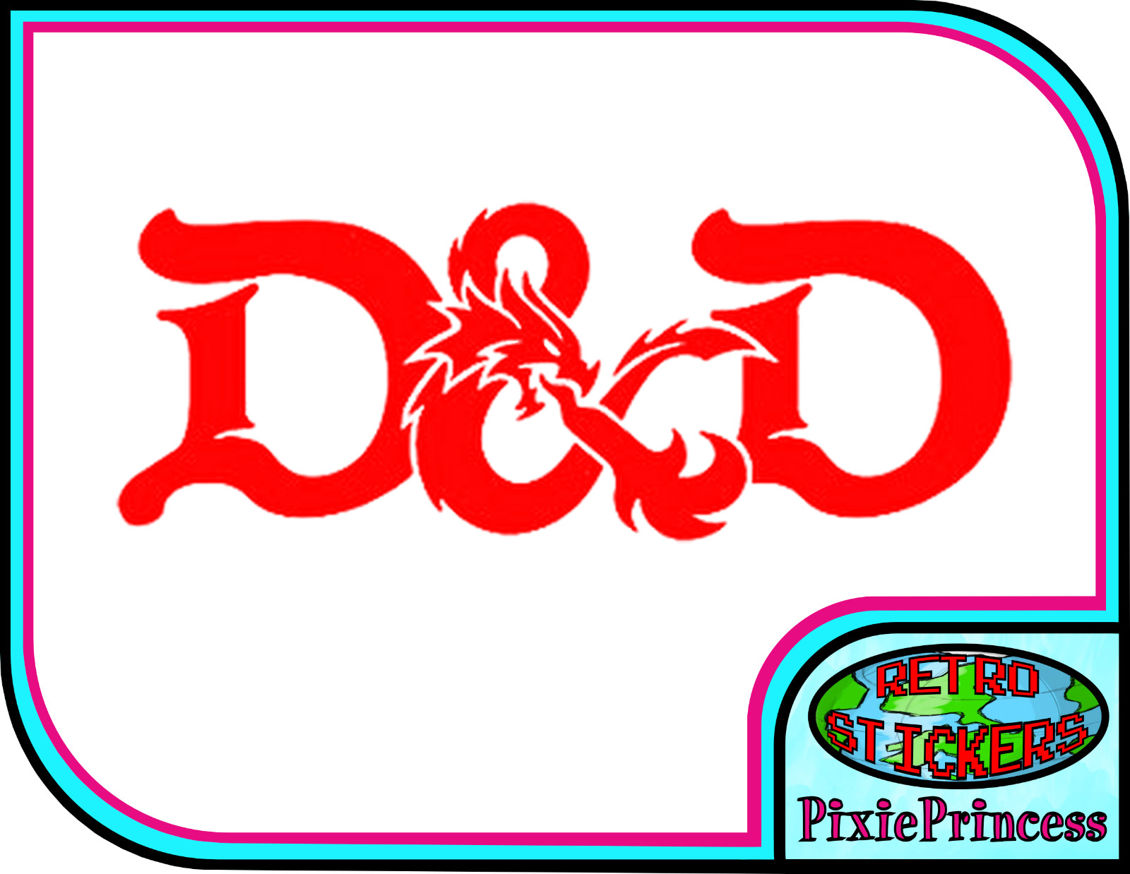 D&D Dungeon and Dragons Logo C Vinyl Sticker Board Game RPG Wall Window game