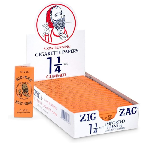 24pk Zig-Zag French Orange Rolling Papers 1 1/4 Size 24 Count Full Display New
