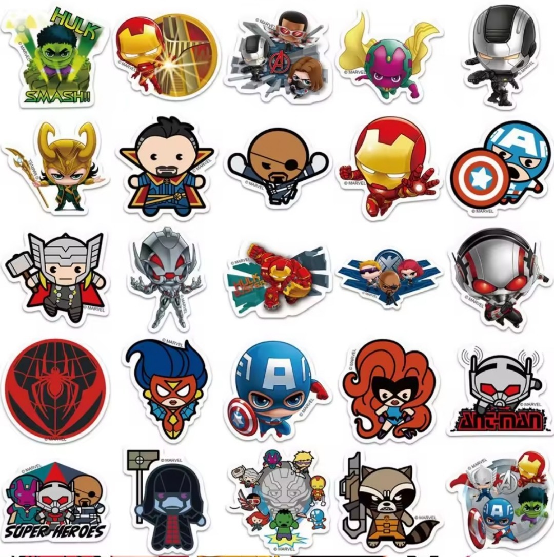 20 PCS Mini Cartoon Marvel Avengers Guardians of the Galaxy Stickers BRAND NEW