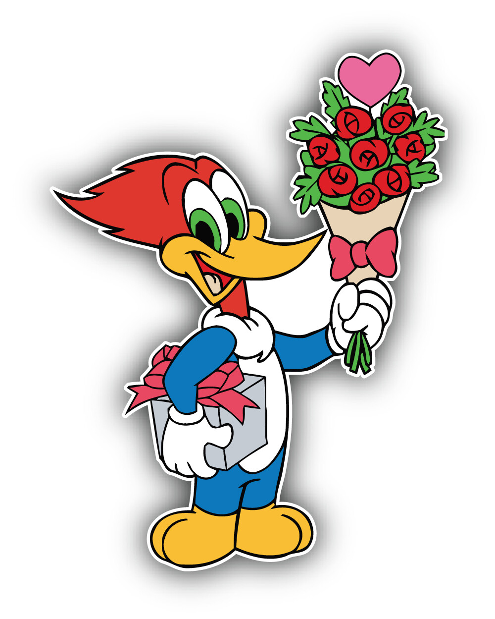 Woody Woodpecker Cartoon Flowers Sticker Bumper Decal – "SIZES"