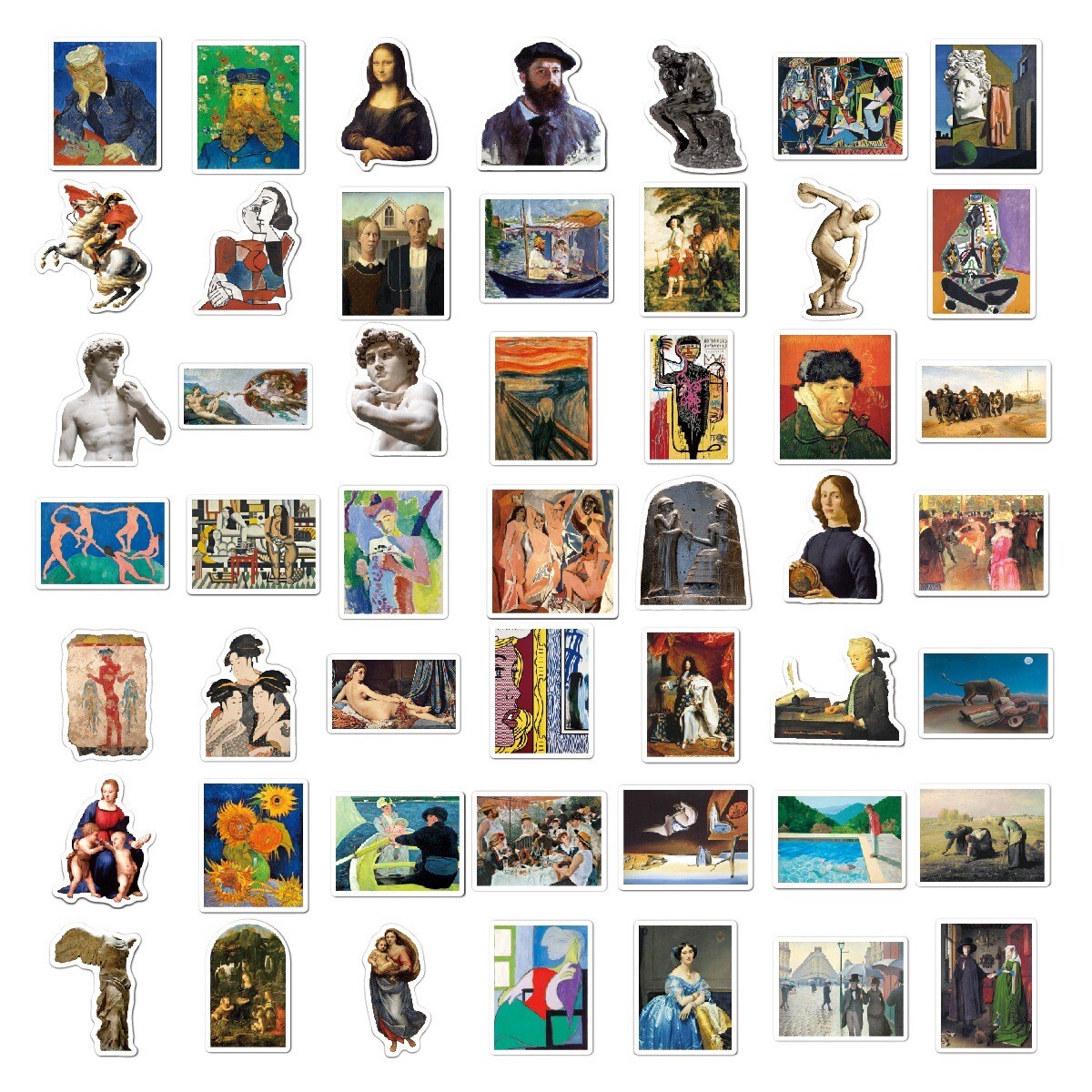20 Random Classic Art Stickers Painting Sculpture Decals Laptop Free Shipping!