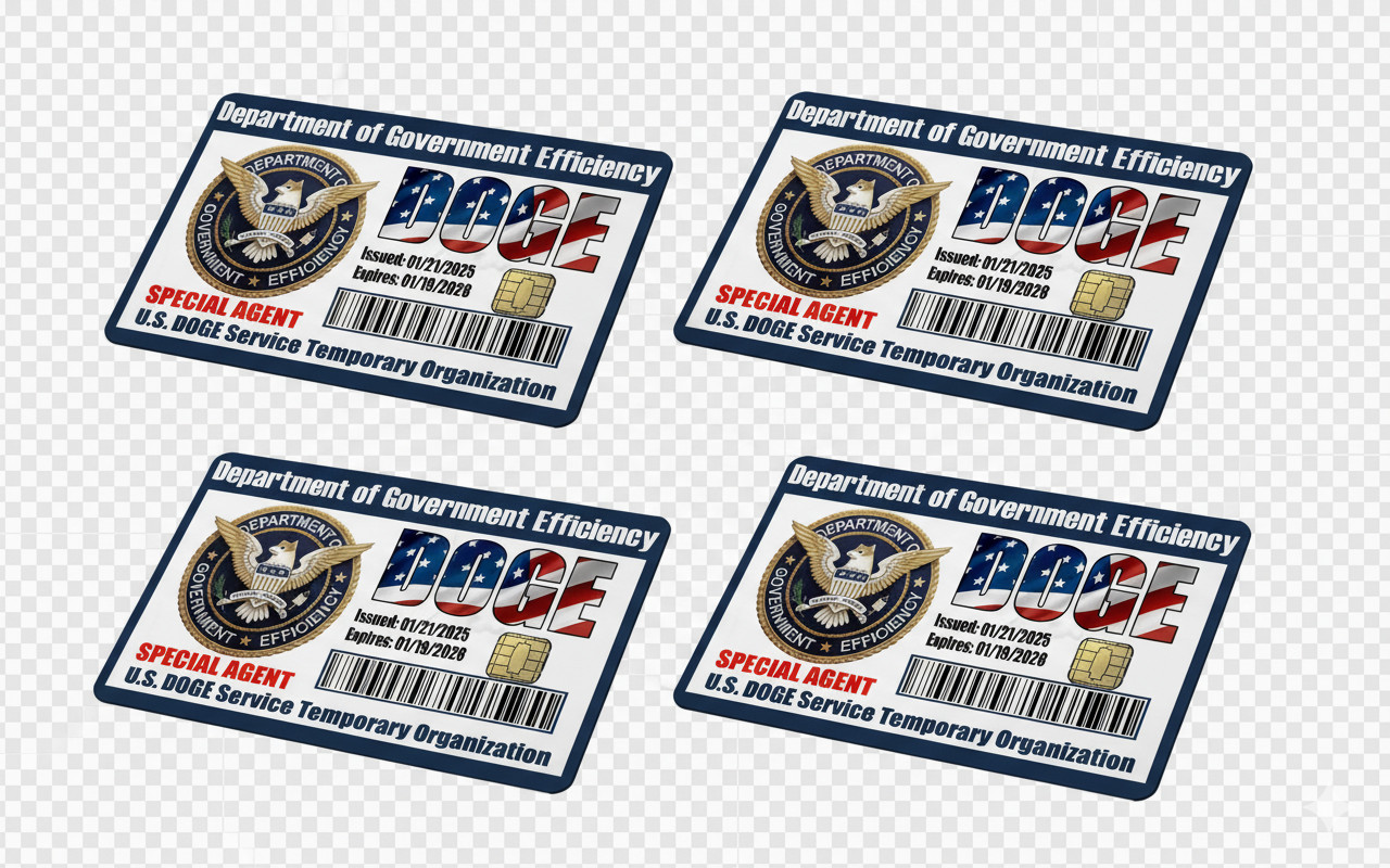 4-Pack DOGE Department of Government Efficiency Credit Card Skin Stickers, Fits