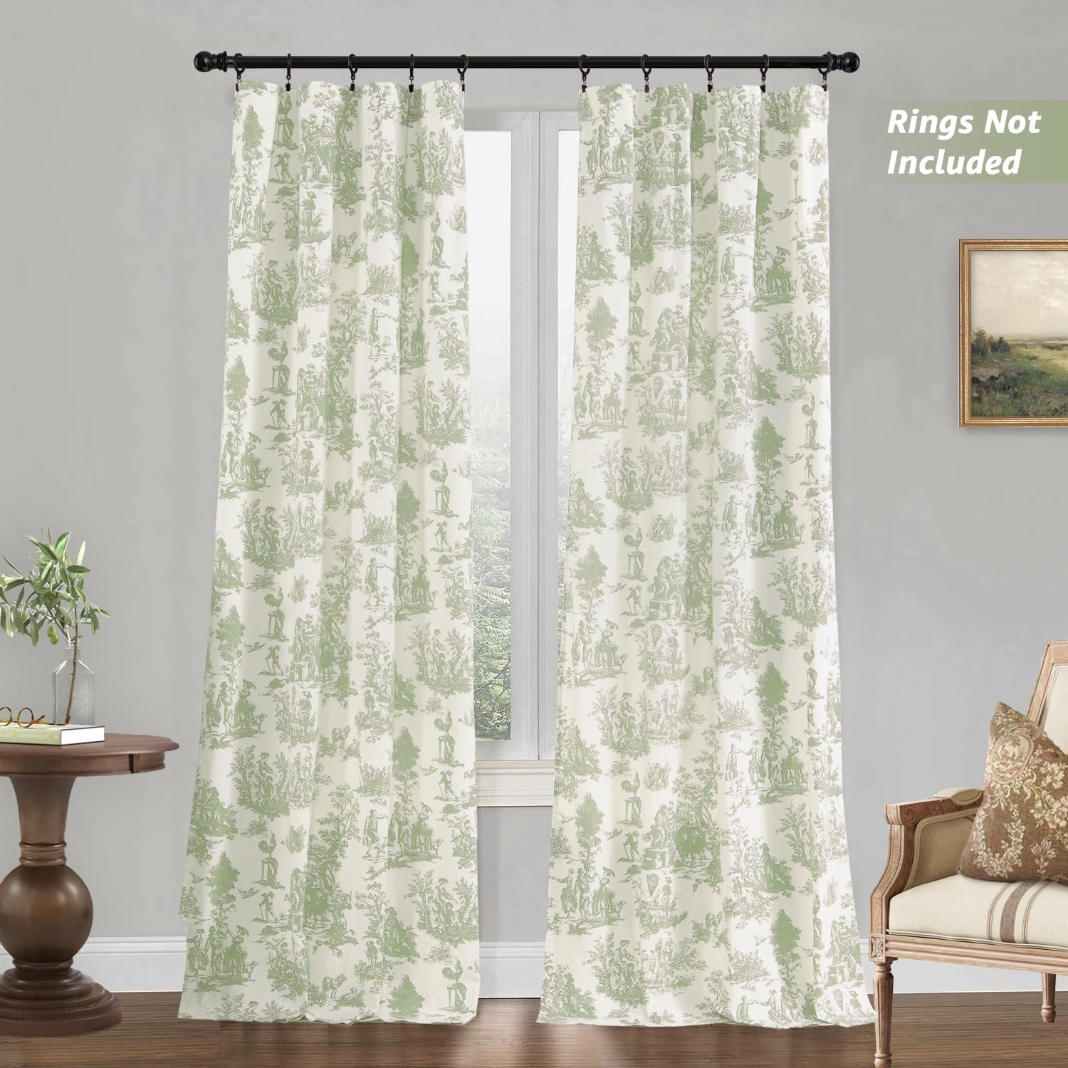 Sage Green Curtains 84 Inch Length for Living Room 2 Panels Set Spring Countr…
