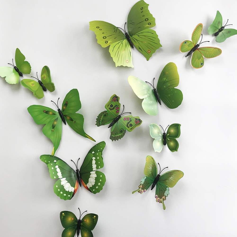 36Pcs 3D Colorful Butterfly Wall Stickers DIY Art Decor Crafts for Party Nursery