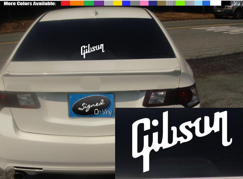 (2) 8" GIBSON guitar case laptop vinyl Decal sticker any size color surface S494