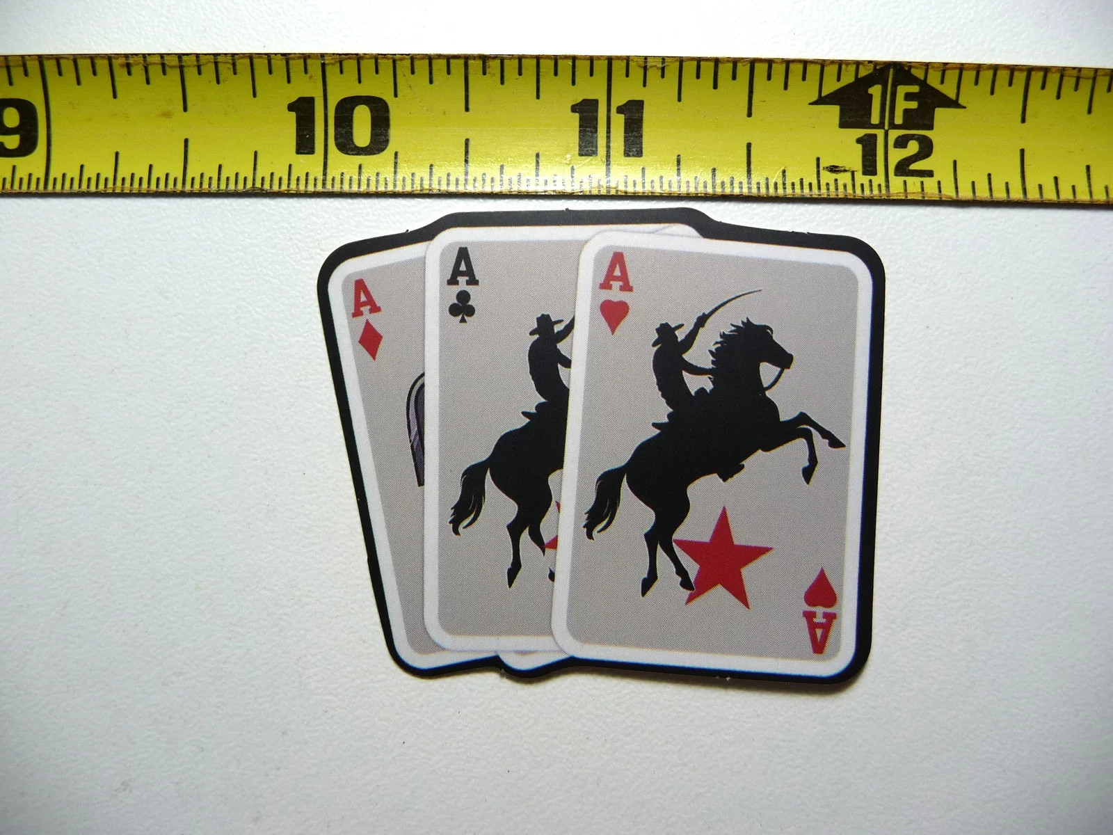 COWBOYS 3 ACES HAND HORSES SMALL STICKER DECAL COUNTRY WESTERN THEME