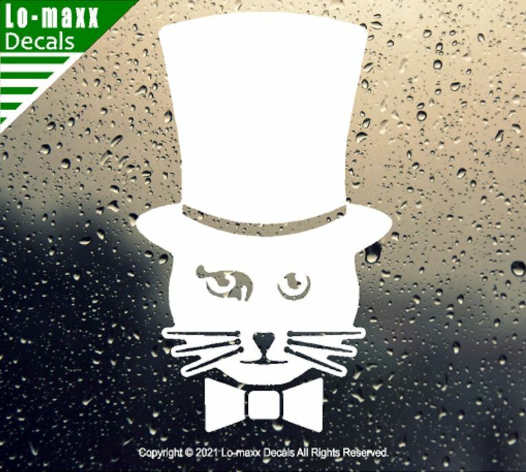 Top Hat Cat Kitty Car Truck Window Whimsical High Quality Die Cut Vinyl Decal