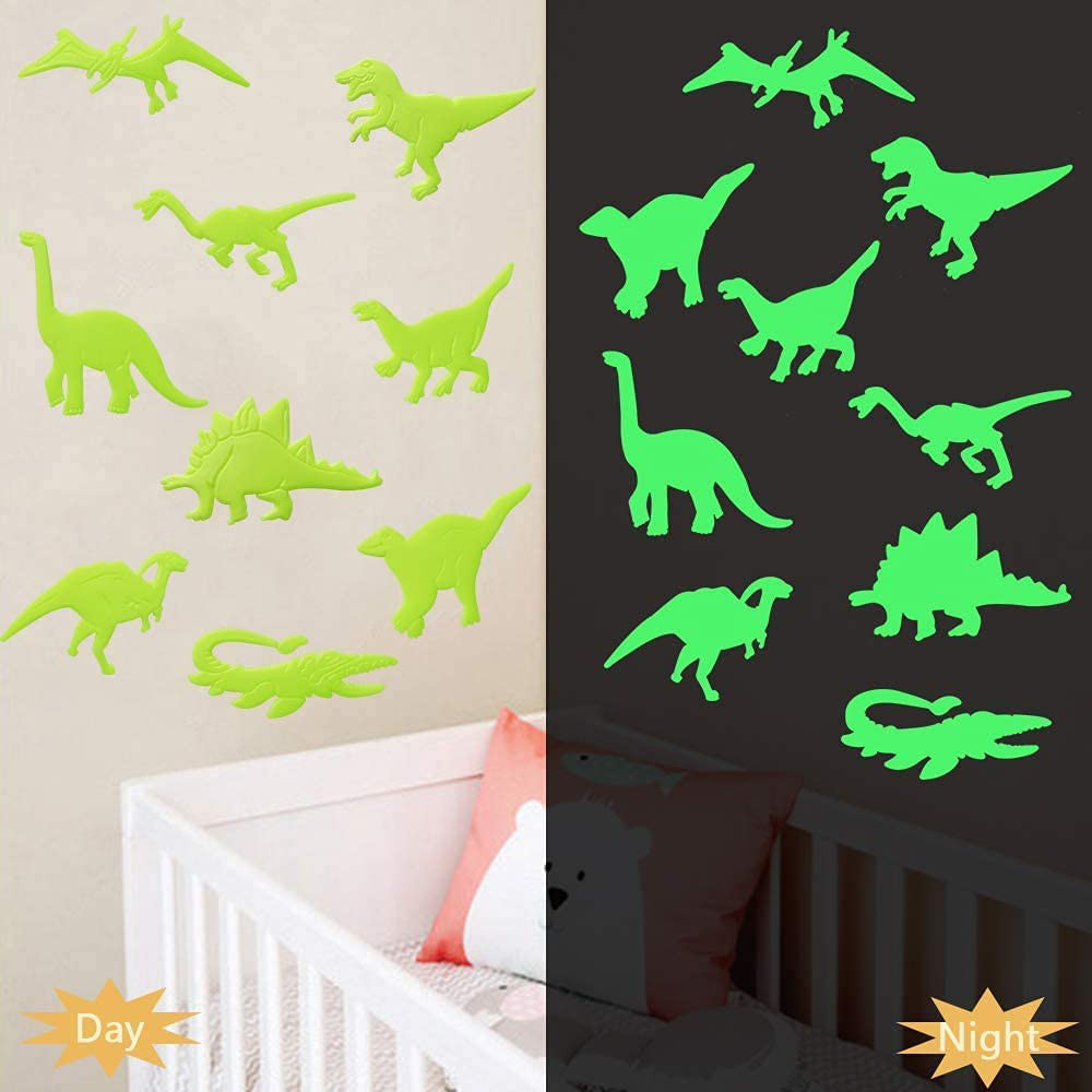 45 PCS Luminous Dinosaur Wall Stickers, Dinosaur Decor for Kids,Glow in the Dark