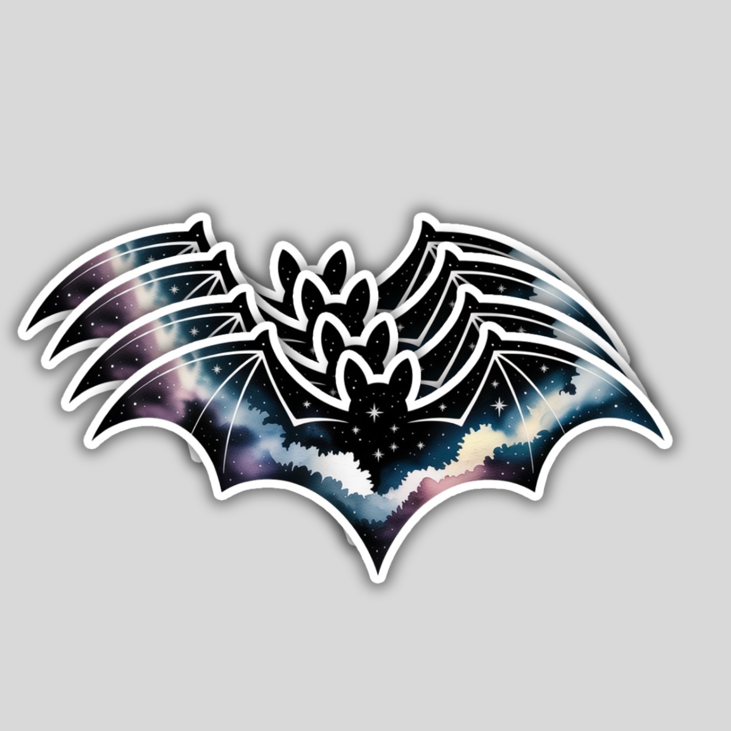 4pcs Galaxy Bat Stickers – Waterproof Vinyl Bumper Decals