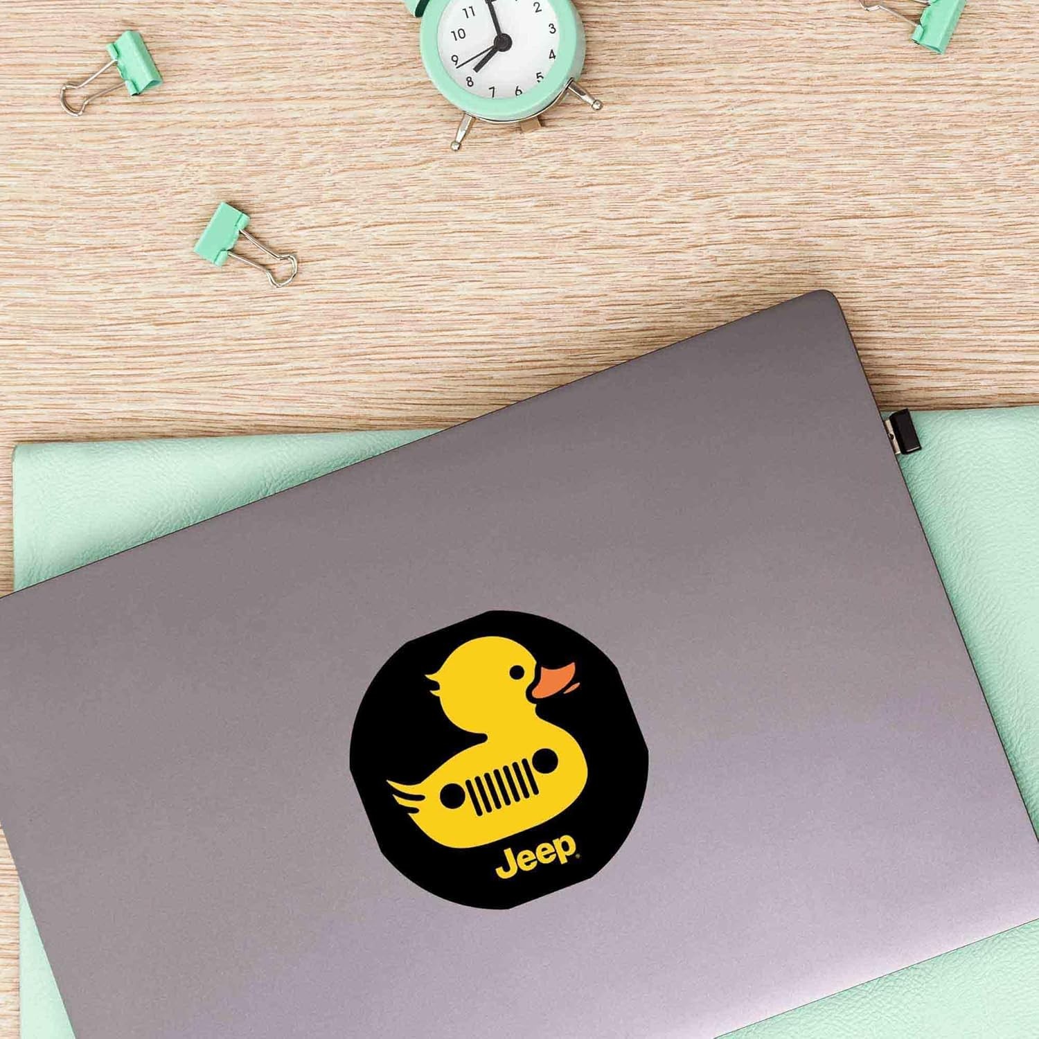 Jeep Duck Adhesive Vinyl Decal – Fun Jeep Duck Sticker for Car, Window, or La