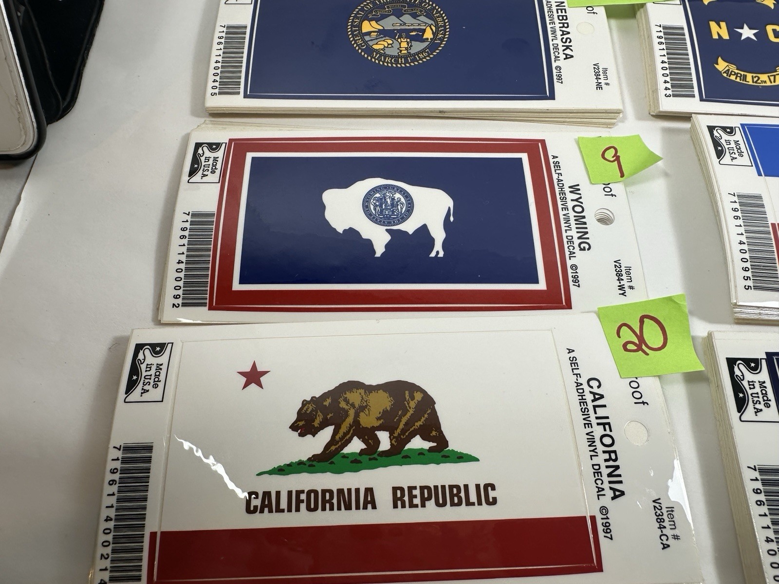 Bulk Lot State Flags Sticker Vinyl Decals 4” self Adhesive. 198 Stickers