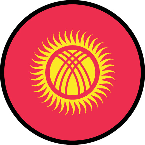 Kyrgyzstan Flag Circle Sticker Decal