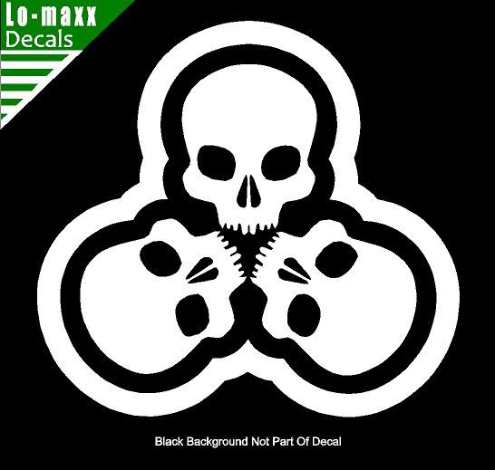 Tri-Skull Custom Graphic Design High Performance Quality Die Cut Vinyl Decal