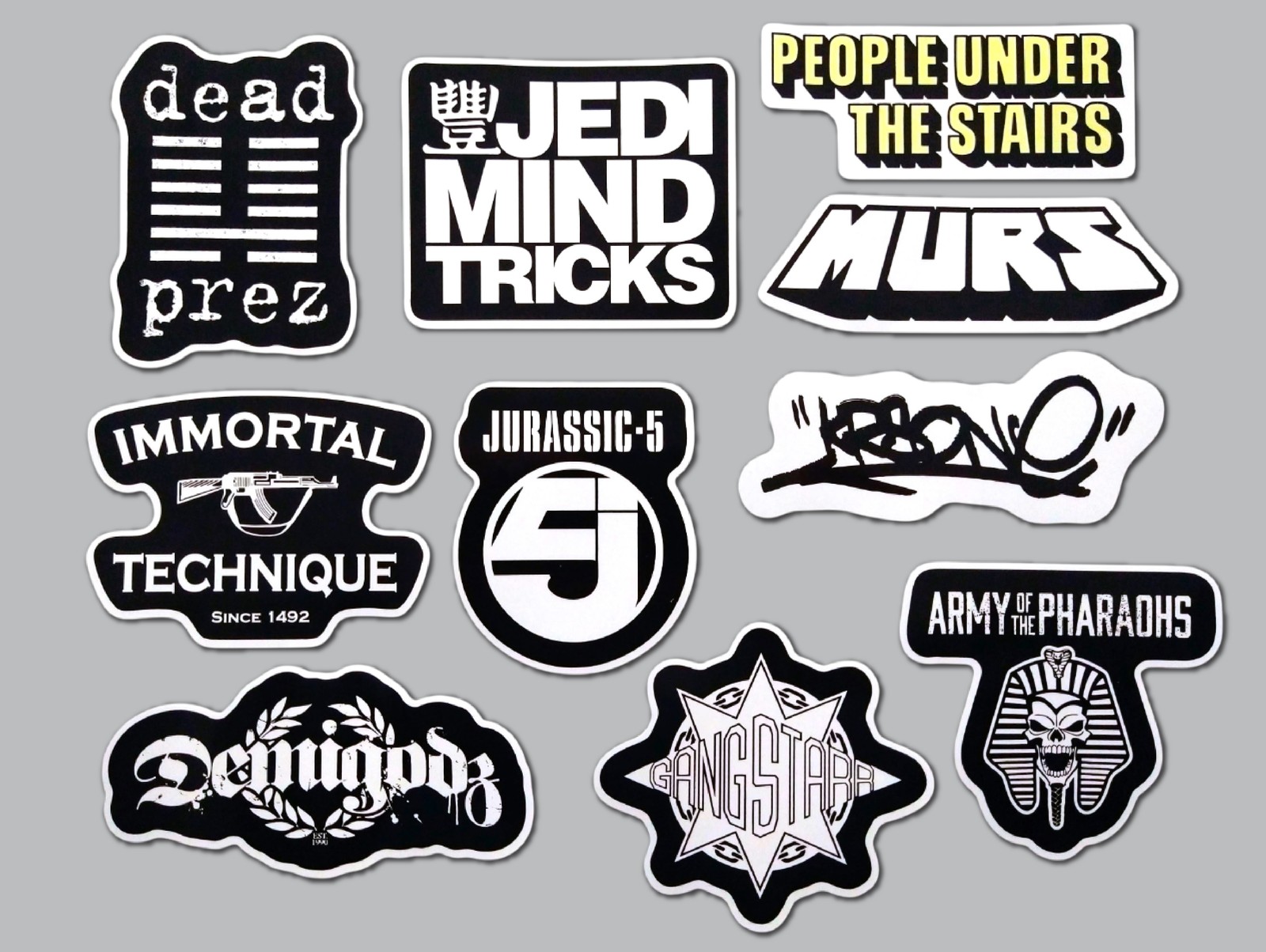 Underground Hip-Hop Sticker Lot (10 Pack) SET 2 jedi mind tricks dead prez rap