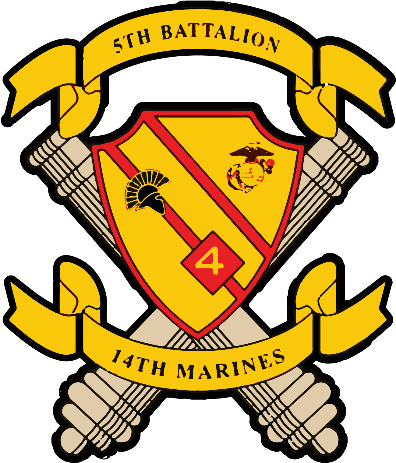 US Marine Corps Badge Sticker 5th Battalion 14th Marines Sharphunter
