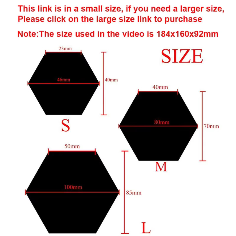 6/12pc Hexagon Mirror Wall Stickers 3D DIY Acrylic Mirror Sticker Self Adhesive
