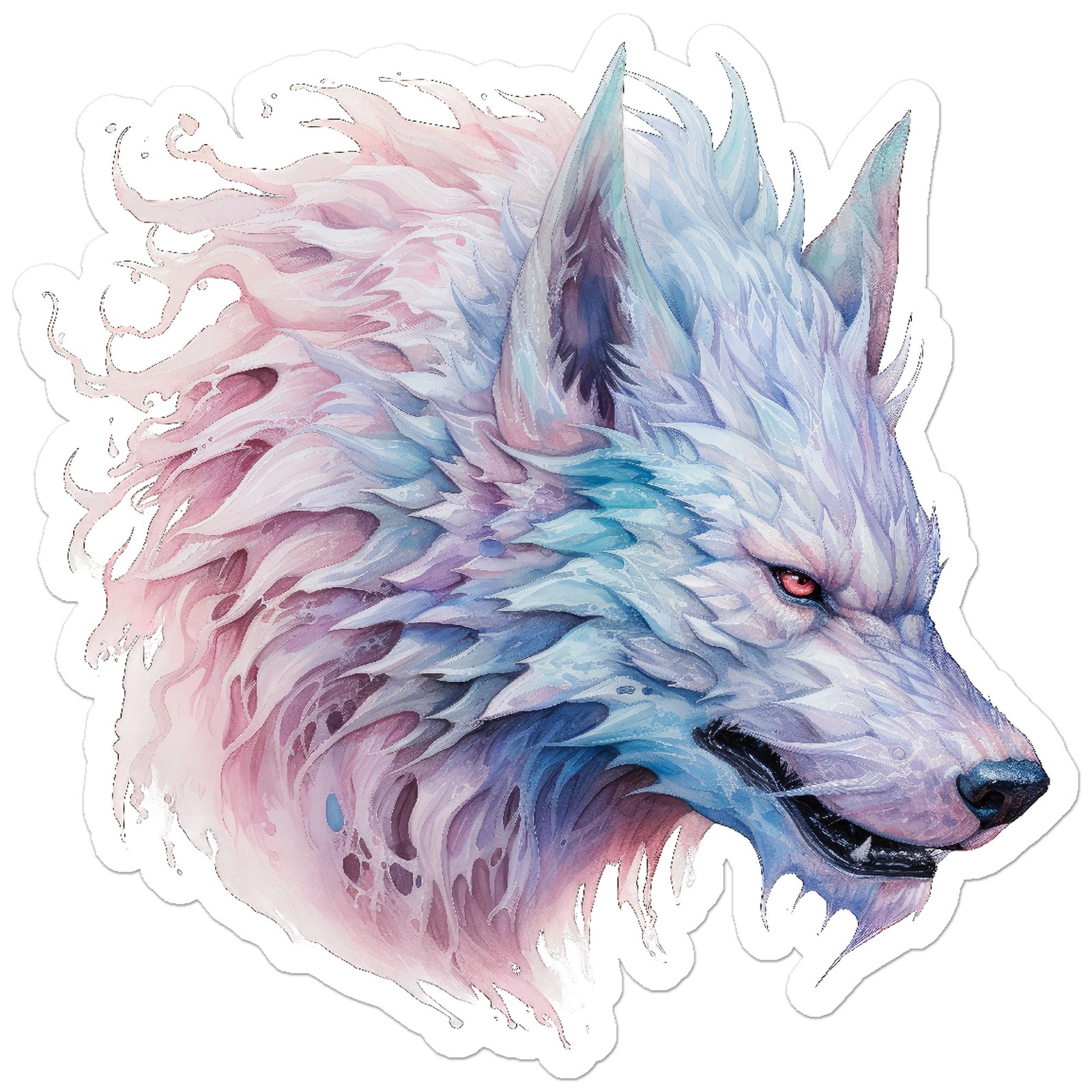 Ice Fantasy Wolf – Vinyl Decal Sticker – Car Window Laptop – ebn11970