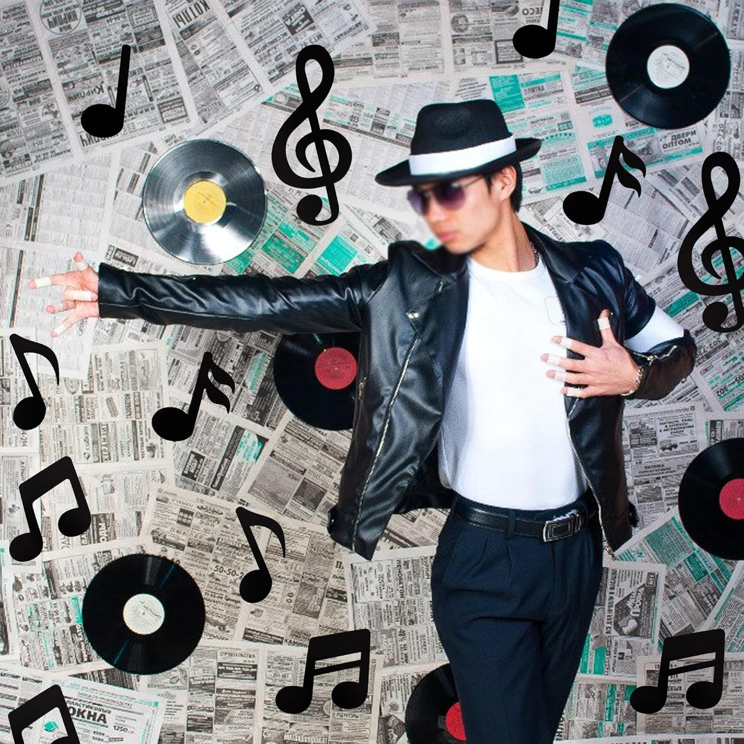 48 Pcs Music Notes Cutouts for Party Music Wall Decor,Double-Side Musical Notes